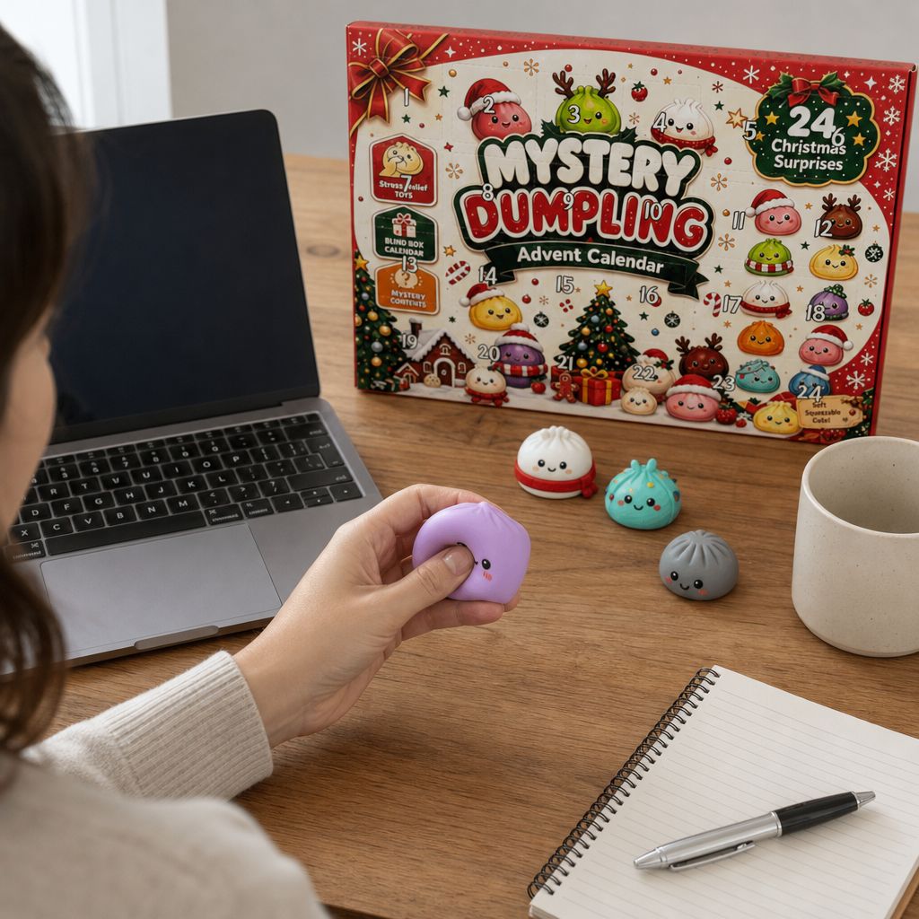 Squishy antiestrés en un escritorio